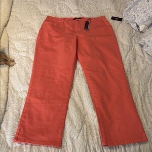 Gloria Vanderbilt Amanda Coral-Pink mid rise  Pants